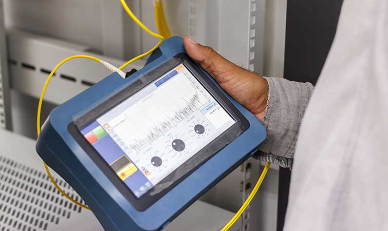 low voltage cable tester in operation